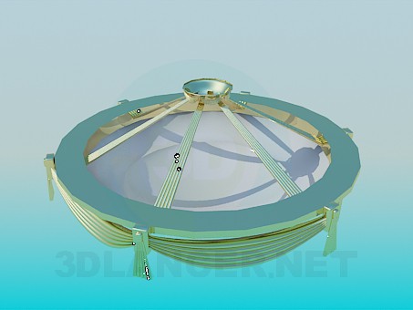 3D Modell Kronleuchter mit goldene Dekoration der Kuppel - Vorschau
