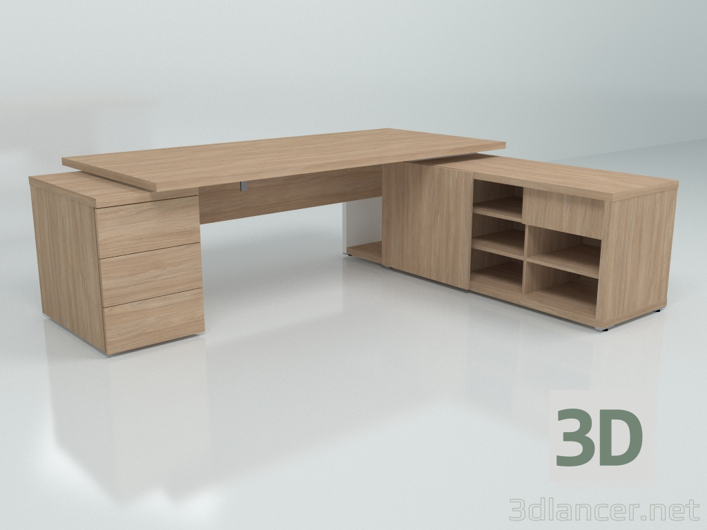 modèle 3D Table de travail Mito MIT1KDP (2497x2080) - preview
