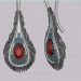 3d feather earrings model buy - render