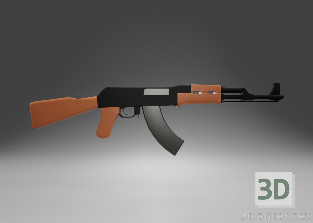 Modelo 3d Rifle de assalto AK-47 - preview