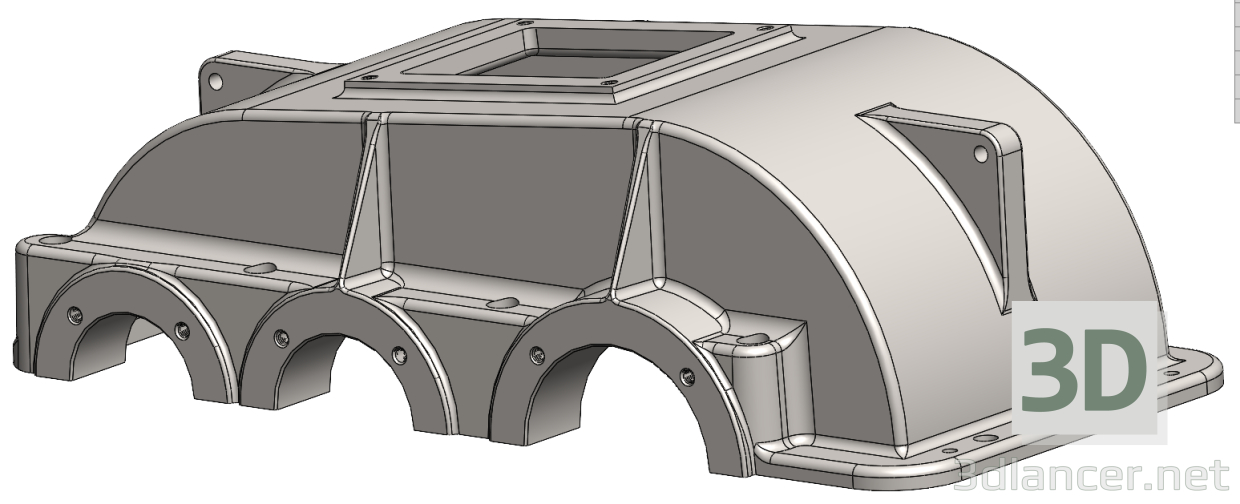 3 डी एक बेलनाकार दो-चरण गियरबॉक्स का आवास मॉडल खरीद - रेंडर