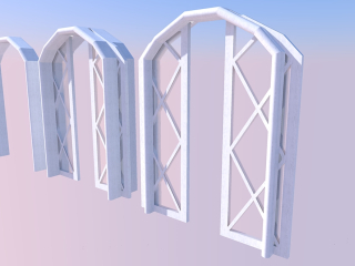 Modelo 3D "arco y puertas"
