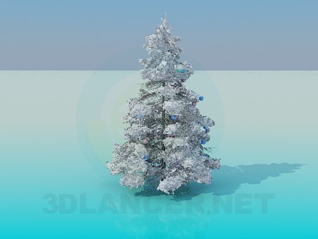 3 डी मॉडल हिमाच्छन्न क्रिसमस ट्री - पूर्वावलोकन