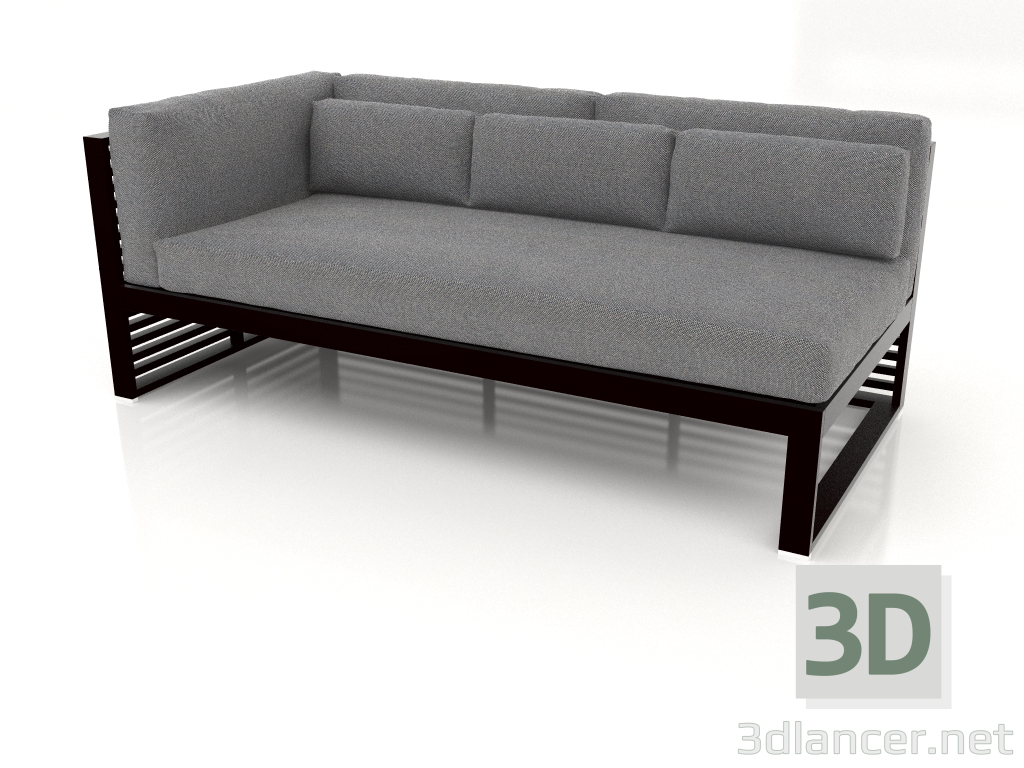 3D Modell Modulares Sofa, Abschnitt 1 links (Schwarz) - Vorschau