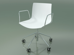 Stuhl 0294 (5 Räder, mit Armlehnen, ohne Polsterung, Polypropylen PO00101)