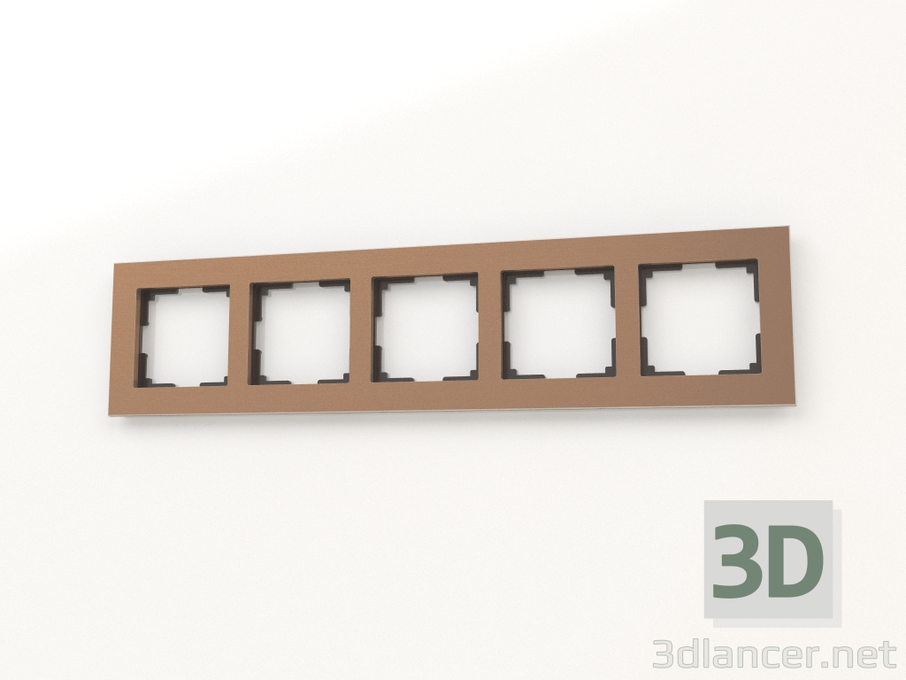 3d модель Рамка на 5 постов (коричневый алюминий) – превью