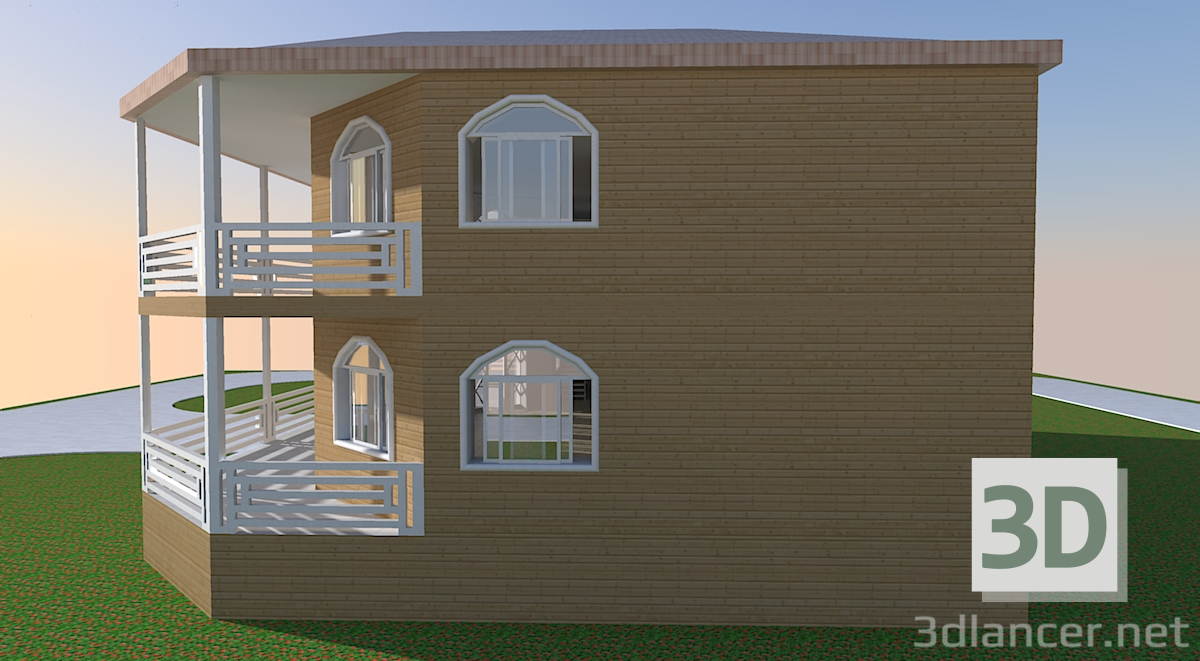 Modelo 3d Casa de dois andares - preview