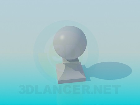 3 डी मॉडल स्टैंड पर गेंद - पूर्वावलोकन