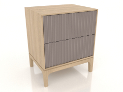 Comodino FARGO 2 cassetti con frontali fresati (platino, rovere schiarito, opzione 2)