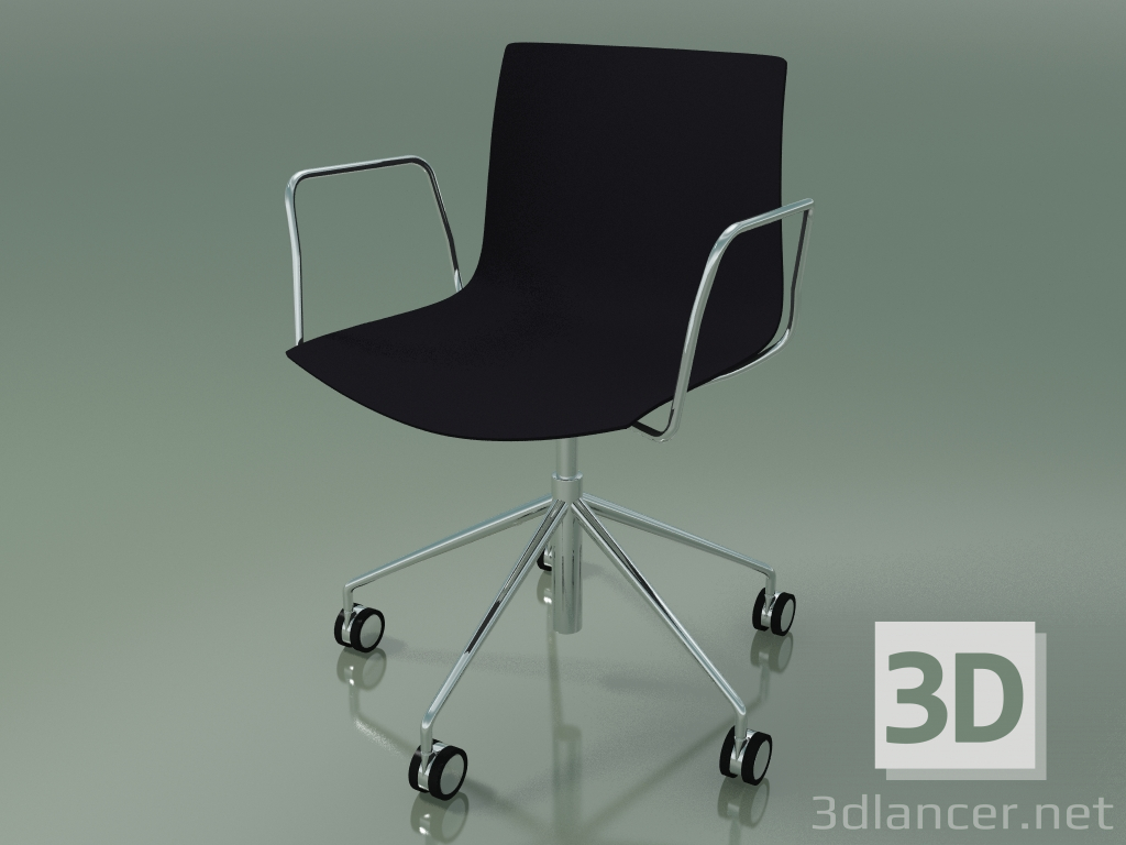 3d model Chair 0294 (5 wheels, with armrests, without upholstery, polypropylene PO00109) - preview