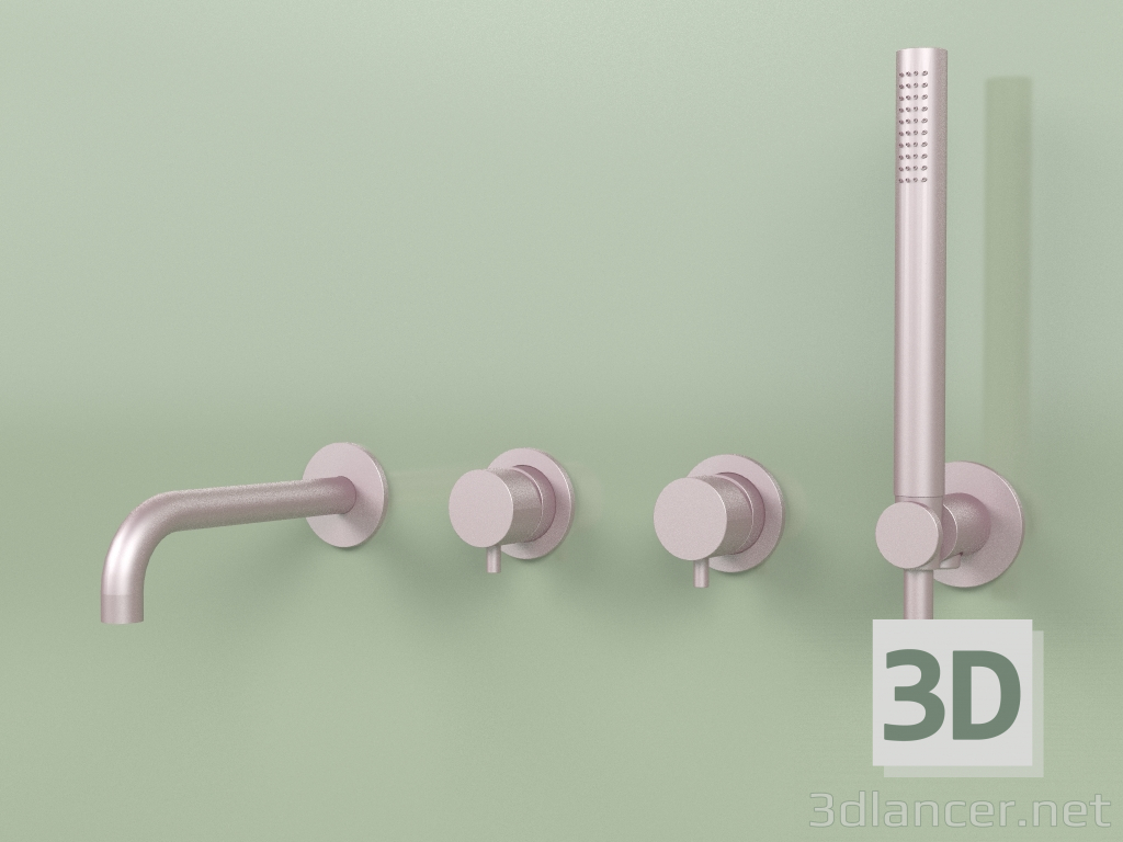 3d model Wall-mounted mixer with wall-mounted shower (13 69, OR) - preview