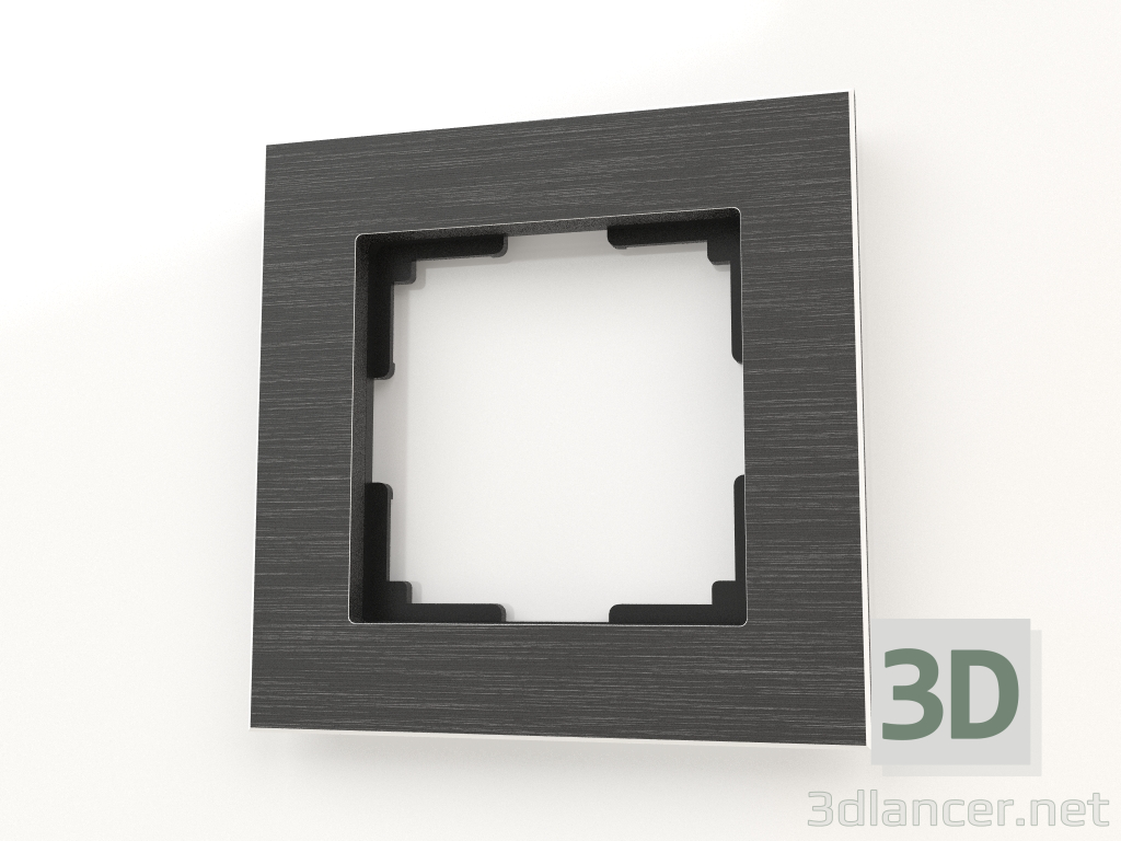 3D Modell Rahmen für 1 Pfosten (schwarzes Aluminium) - Vorschau