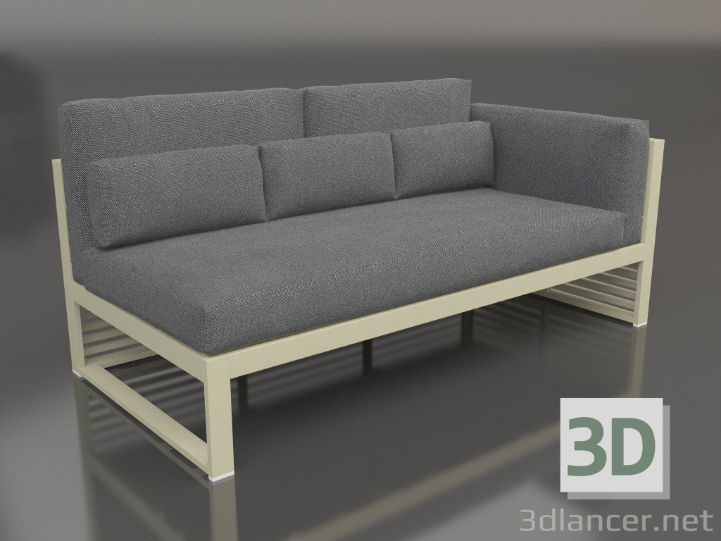 3D Modell Modulares Sofa, Abschnitt 1 rechts, hohe Rückenlehne (Gold) - Vorschau
