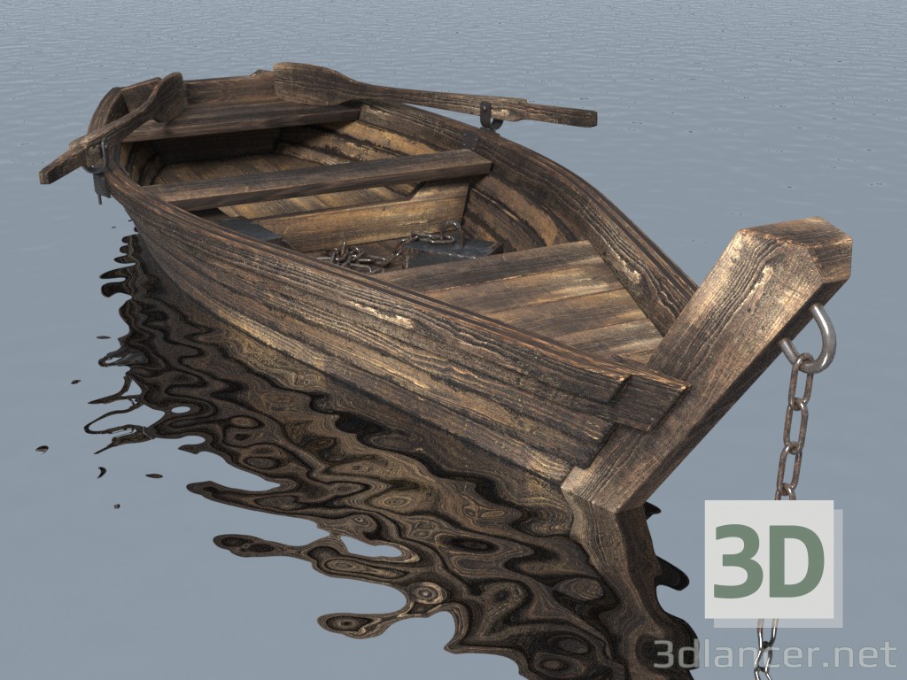 3d Лодка рыбацкая модель купить - ракурс