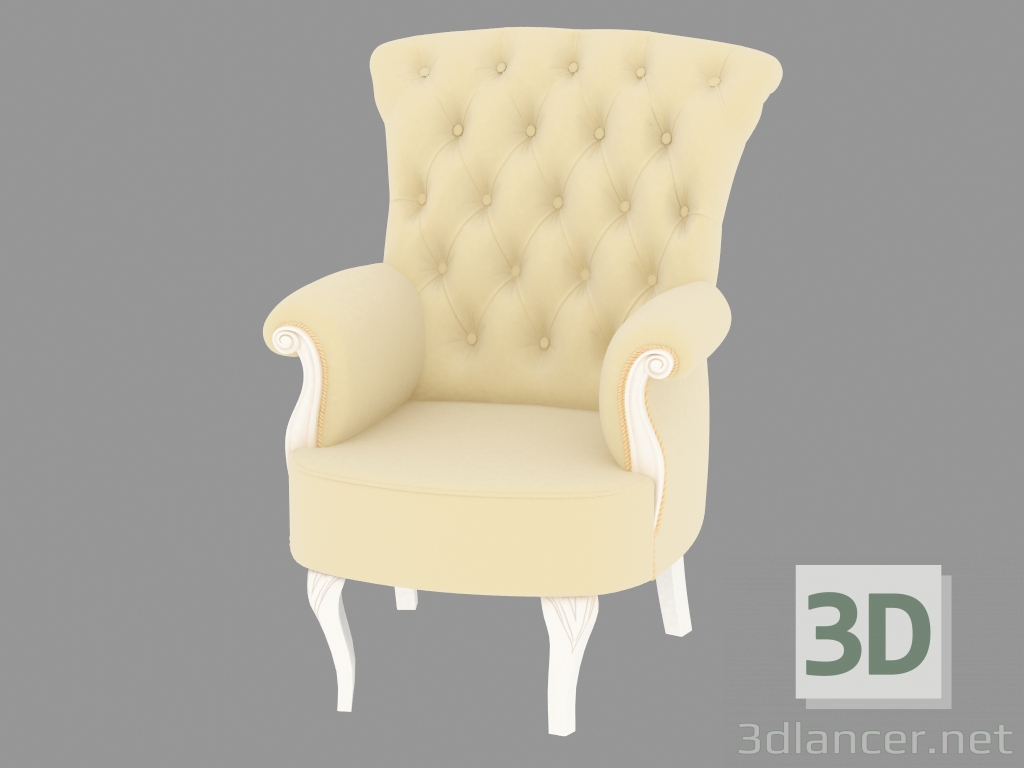 modèle 3D KP 400 fauteuil (blanc patiné, 69x75 H92) - preview