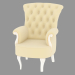 modèle 3D KP 400 fauteuil (blanc patiné, 69x75 H92) - preview