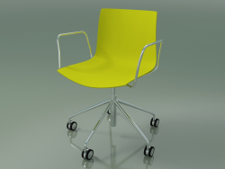 Stuhl 0294 (5 Räder, mit Armlehnen, ohne Polsterung, Polypropylen PO00118)