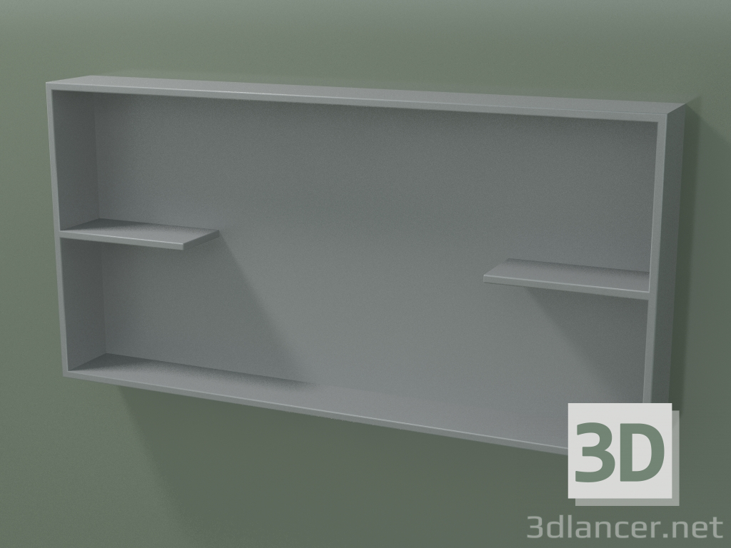 3D Modell Offene Box mit Regalen (90U31004, Silbergrau C35, L 96, P 12, H 48 cm) - Vorschau