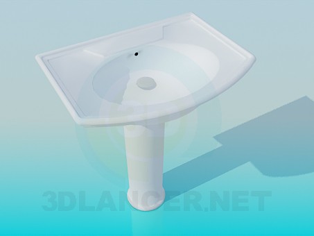 3d model Wash basin on the stem - preview