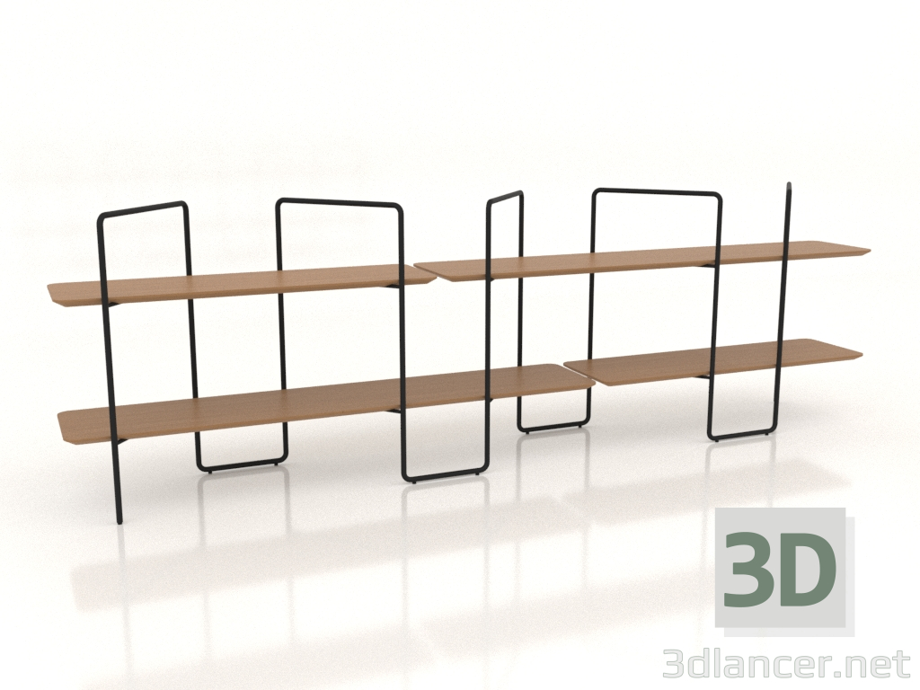 3d model Rack modular (composición 1 (01+04+U)) - vista previa