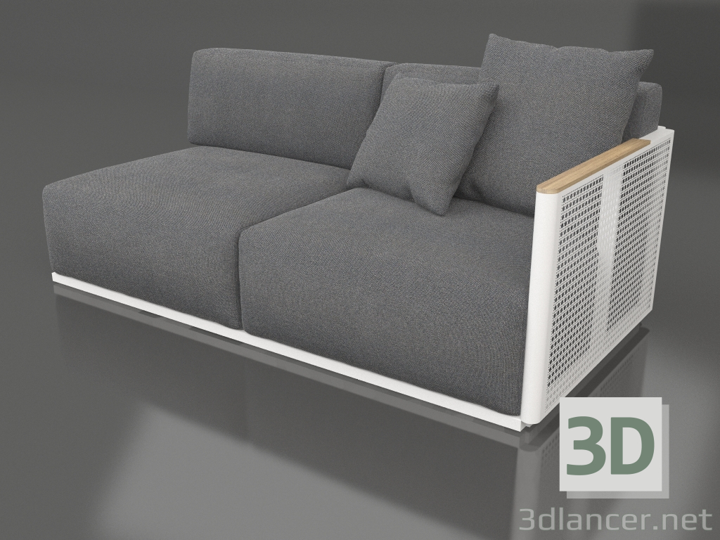 modèle 3D Module canapé section 1 droite (Blanc) - preview