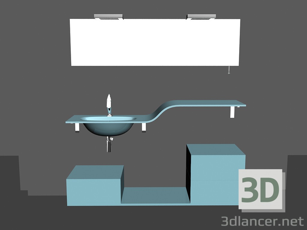 3d модель Модульная система для ванной комнаты (композиция 12) – превью