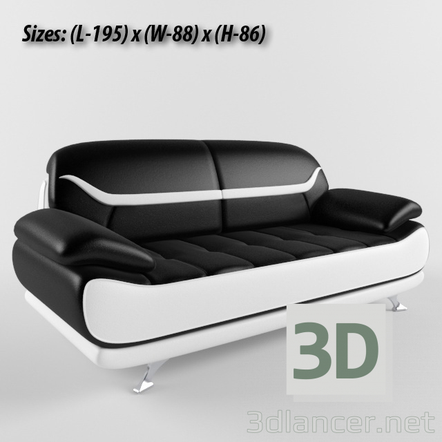 modello 3D di Divano Bentley (moderno bianco e nero) comprare - rendering