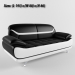 3 डी बेंटले सोफा (आधुनिक ब्लैक एंड व्हाइट) मॉडल खरीद - रेंडर