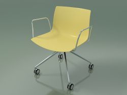 Cadeira 2055 (4 rodízios, com braços, LU1, polipropileno PO00415)