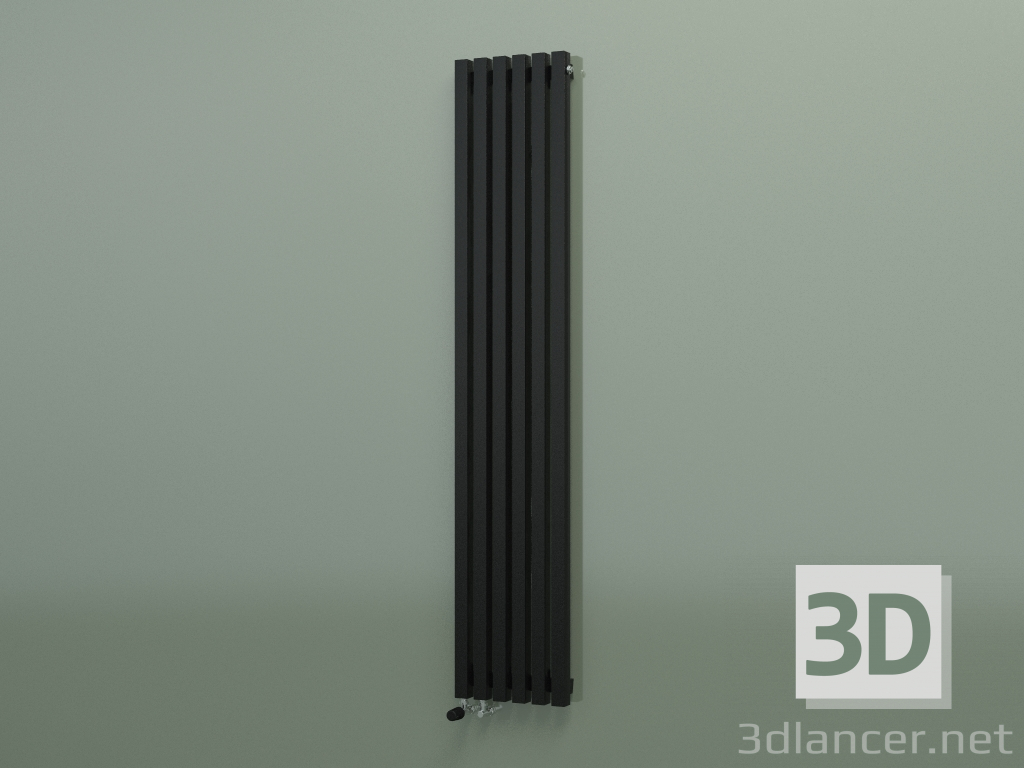 modello 3D Radiatore verticale RETTA (6 sezioni 1800 mm 40x40, nero lucido) - anteprima
