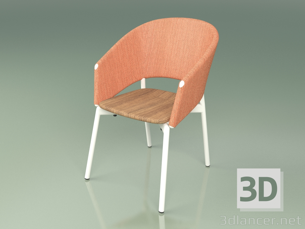 modello 3D Sedia Comfort 022 (Metallo Latte, Arancio) - anteprima