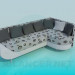 modèle 3D Canapé d’angle avec coussins - preview