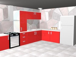 Cozinha vermelho