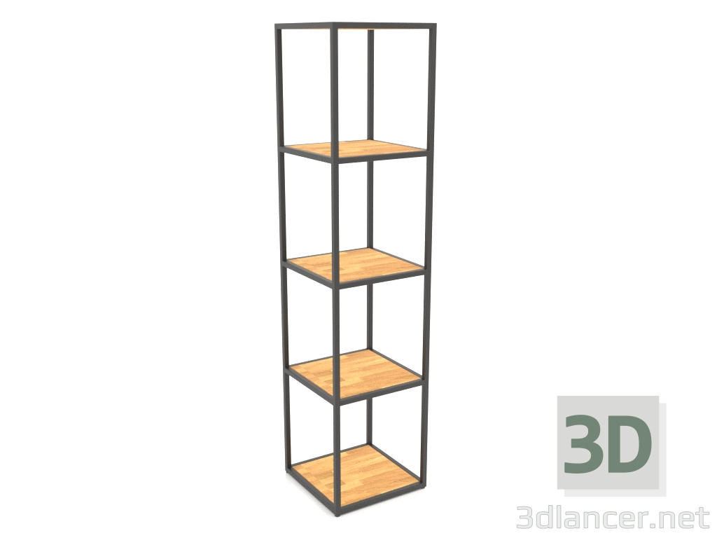 3d model Large square rack (WOOD, 40x40x170, 5 shelves) - preview