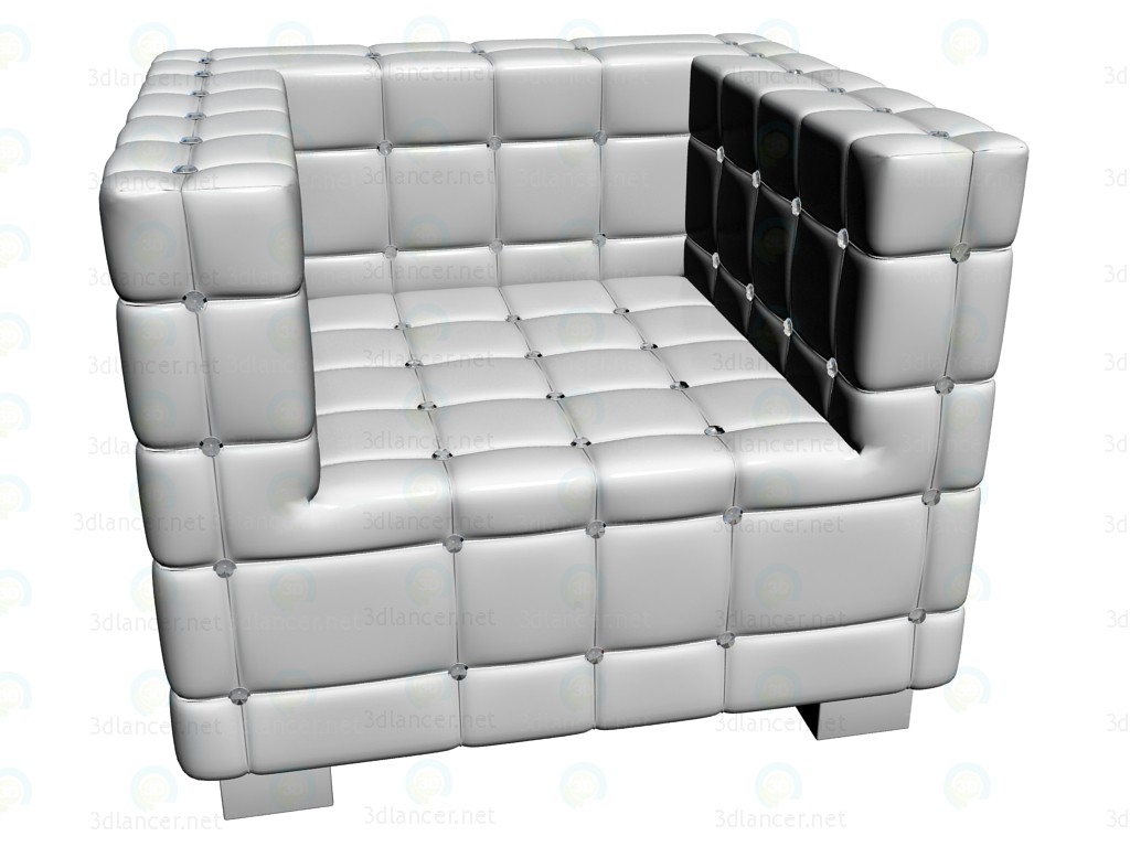 3d model Armchair Shining Cube White - preview