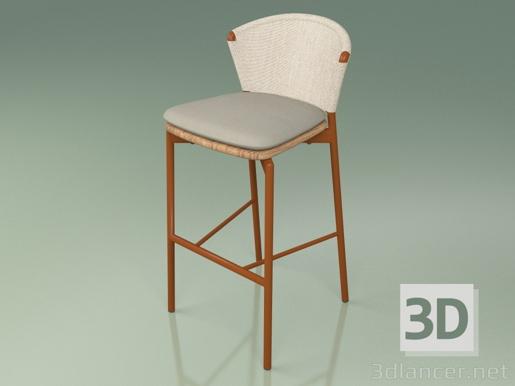 3d model Bar stool 050 (Sand, Metal Rust, Teak) - preview