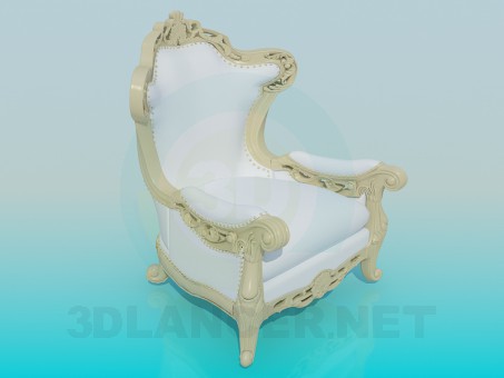 3D Modell Geschnitzten Sessel - Vorschau