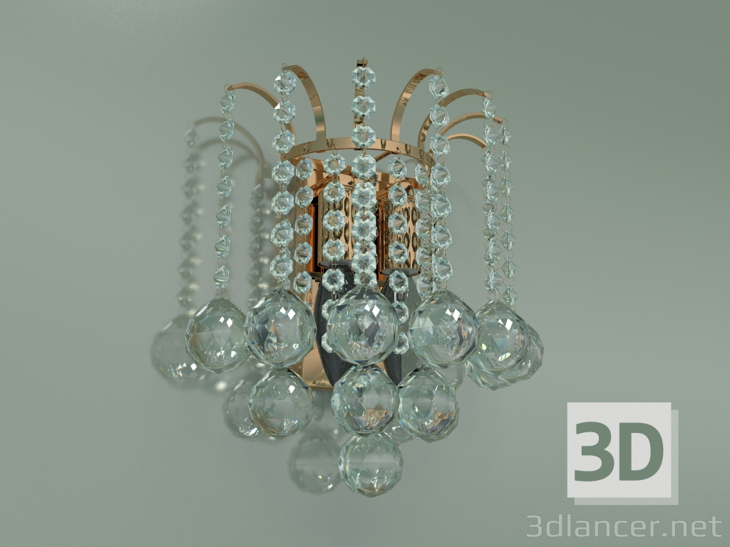 modello 3D Applique 3299-2 (Strotskis cristallo trasparente oro) - anteprima