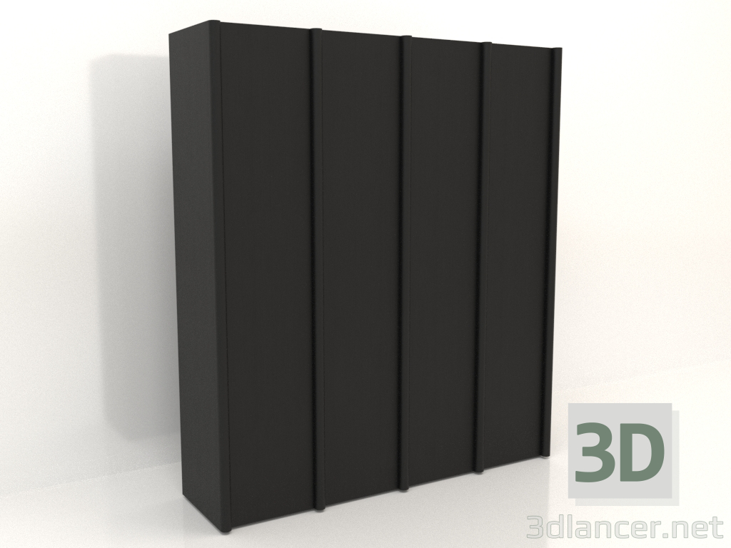 3d model Wardrobe MW 05 wood (2465x667x2818, wood black) - preview