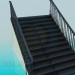 3d модель Пряма широкі сходи – превью