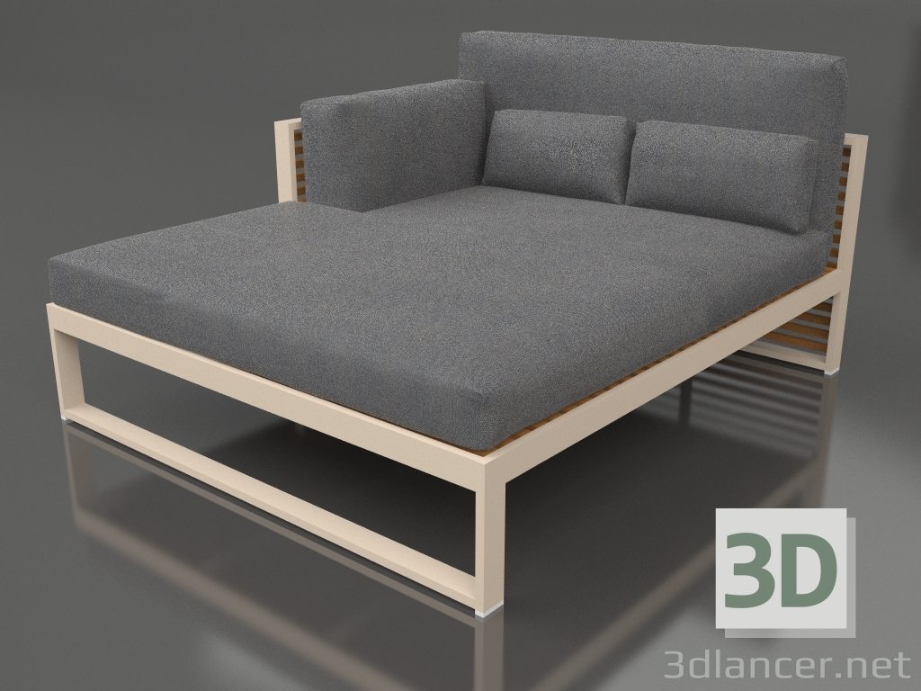 Modelo 3d Sofá modular XL, secção 2 esquerda, encosto alto, madeira artificial (Areia) - preview