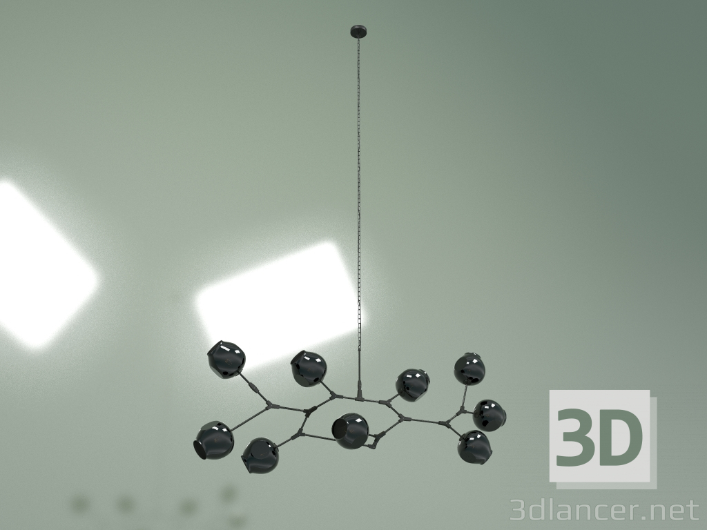 modello 3D Lampada a sospensione Branching Bubbles Summer 9 luci (nero, grigio fumo) - anteprima