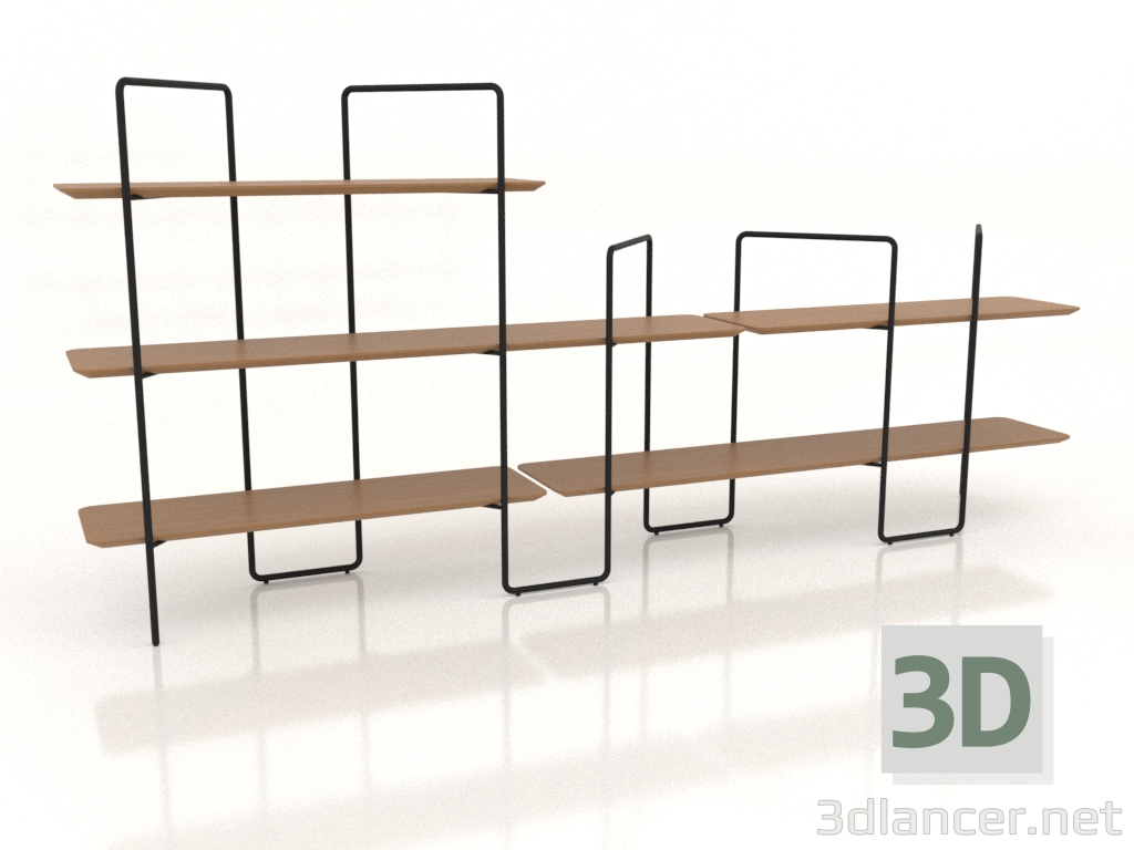 3D Modell Modulares Rack (Zusammensetzung 2 (04+02+U)) - Vorschau