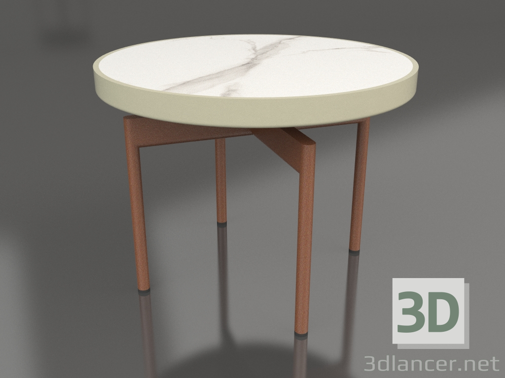 modello 3D Tavolino rotondo Ø60 (Oro, DEKTON Aura) - anteprima