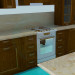 3d модель Дерев'яний кухонний гарнітур – превью