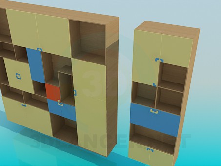 3d model Cupboard for books - preview