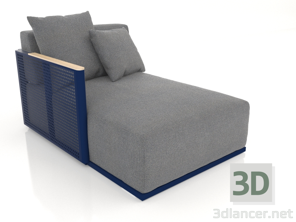 modèle 3D Module canapé section 2 gauche (Bleu nuit) - preview