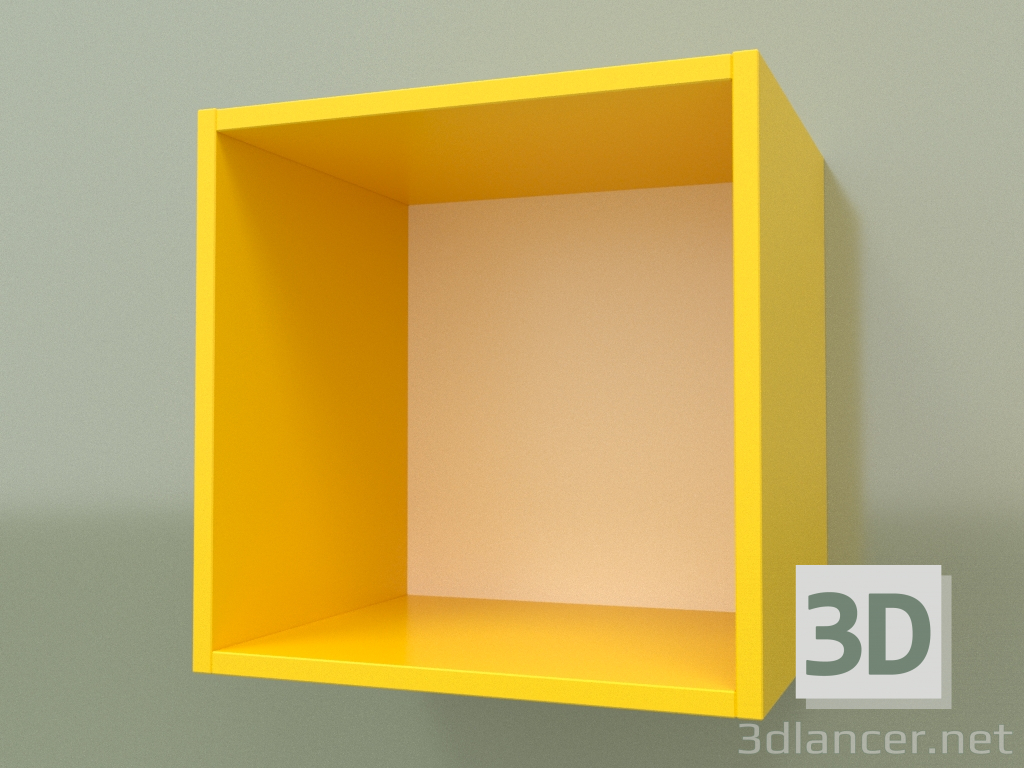 3d model Estante con bisagras abierto (amarillo) - vista previa