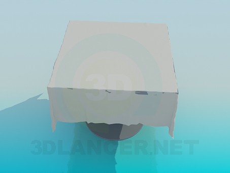modello 3D Tavola con una tovaglia - anteprima
