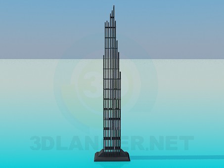 3D Modell Stand in der Form des Wolkenkratzers - Vorschau